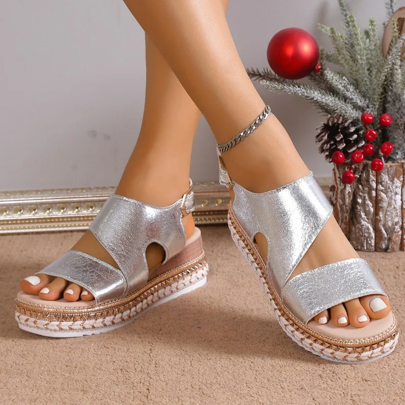 Ashby - Chic Metallic Platform Sandals