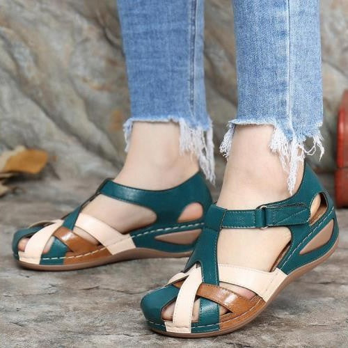 Crystal - Chic Multi-Strap Wedge Sandals