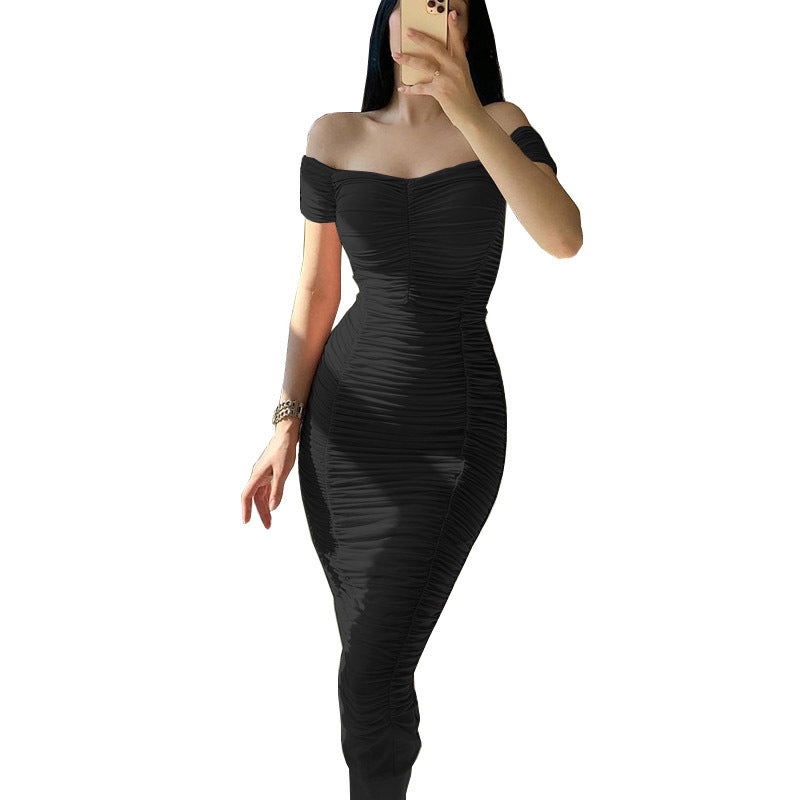 Madison - Women’s Off-Shoulder Dress with Elegant Ruched Detailing