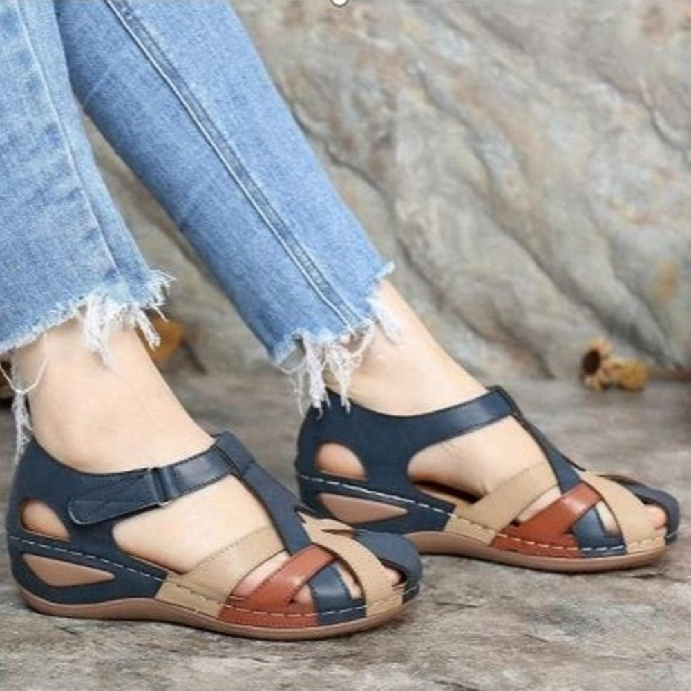 Crystal - Chic Multi-Strap Wedge Sandals