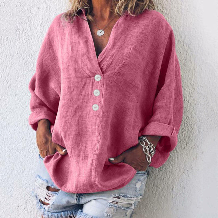 Evangeline - Stylish Linen Blouse