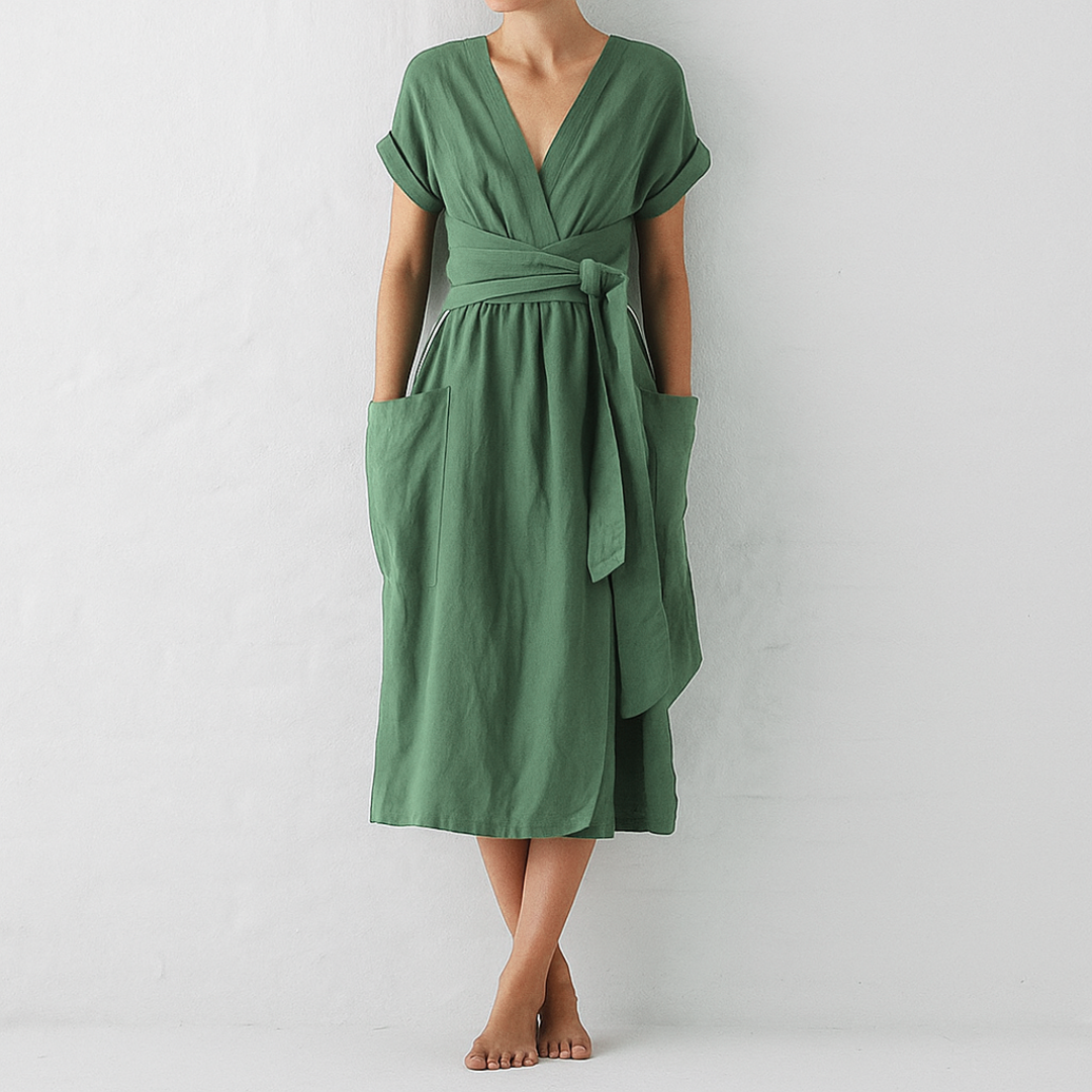 Avril - Women Wrap Midi Dress
