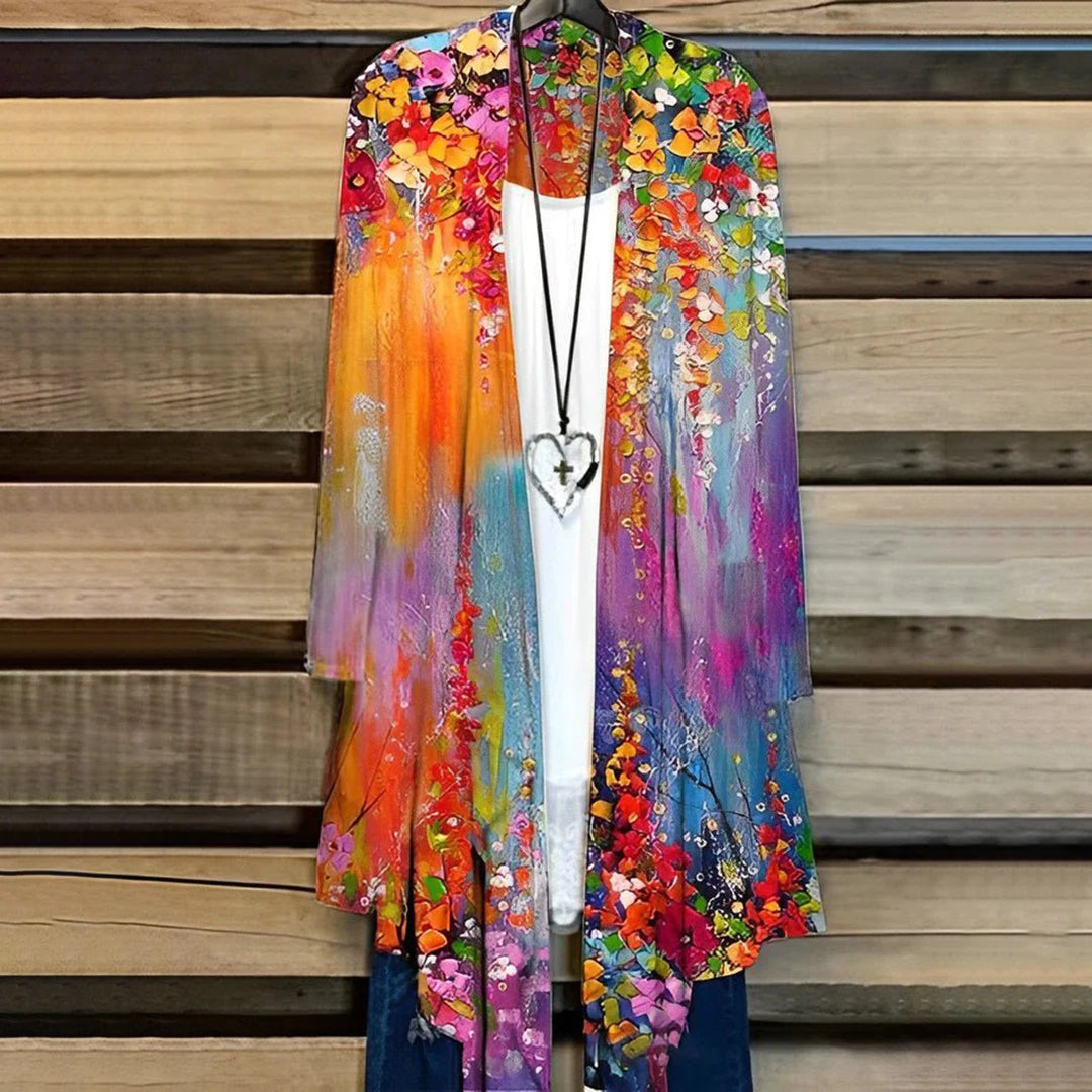 Kenna - Vibrant Garden Kimono Cardigan