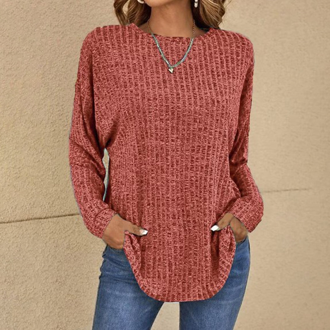 Delilah - Waffle-Knit Long Sleeve Tunic Soft Stylish and Comfortable (PLUS SIZE AVAILABLE)