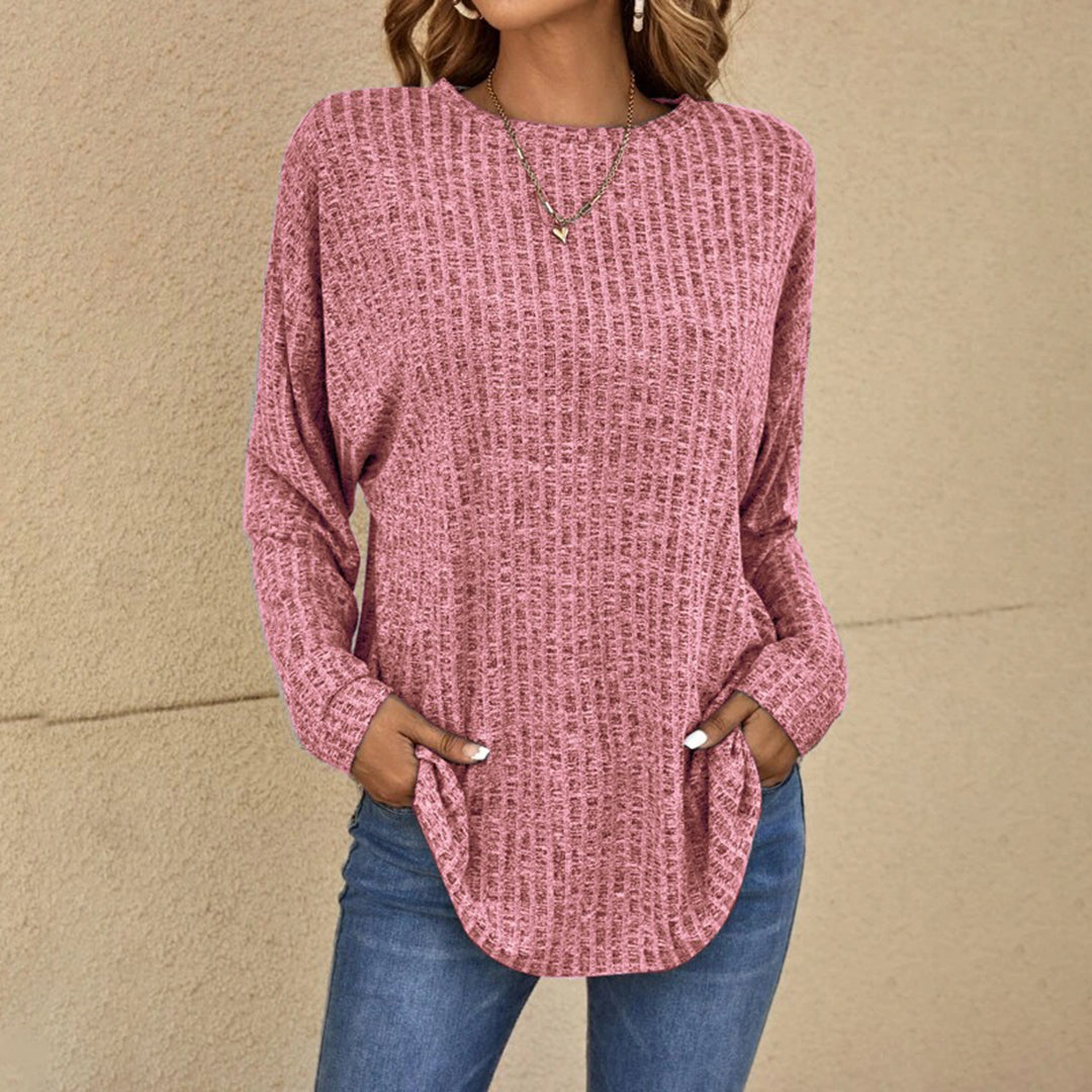 Delilah - Waffle-Knit Long Sleeve Tunic Soft Stylish and Comfortable (PLUS SIZE AVAILABLE)