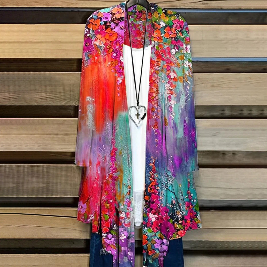 Kenna - Vibrant Garden Kimono Cardigan