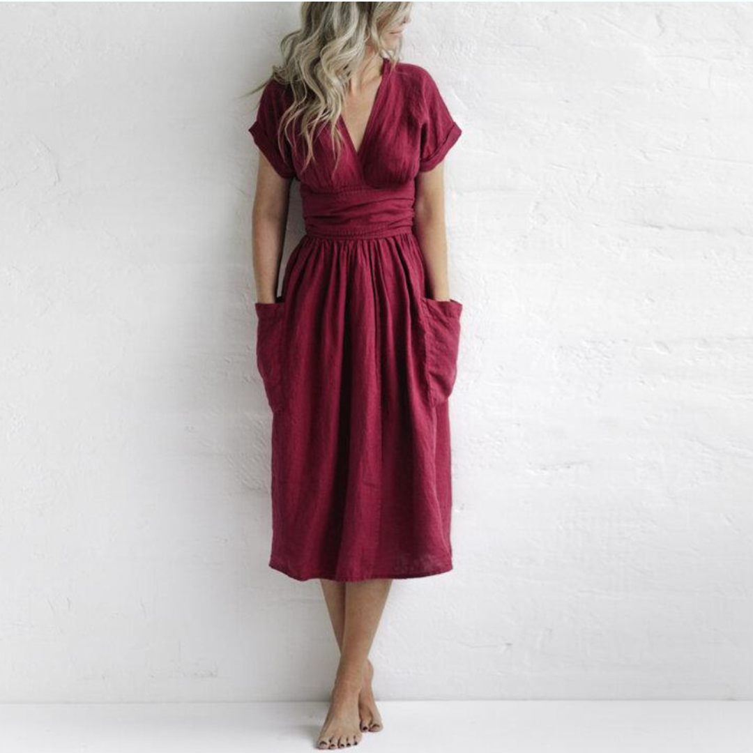 Avril - Women Wrap Midi Dress