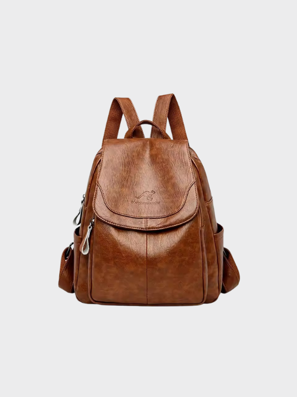 Isla - Anti-Theft PU Leather Backpack with RFID Protection and Stylish Design