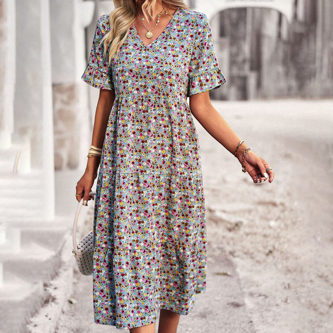 Magnolia - Boho Floral Midi Dress