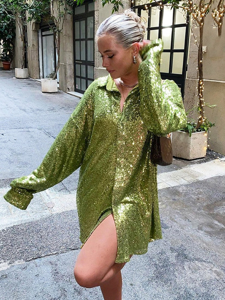 Georgia - Oversized Glitter Blouse for Women