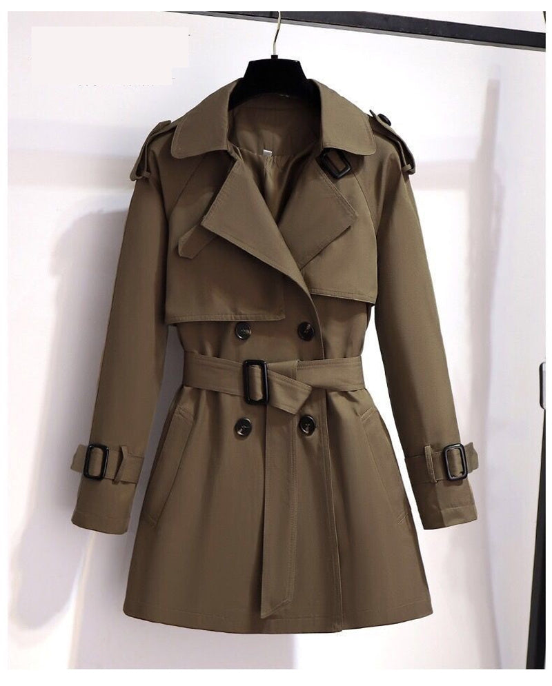 Katherine - Women's Double-Breasted Slim Trench Coat