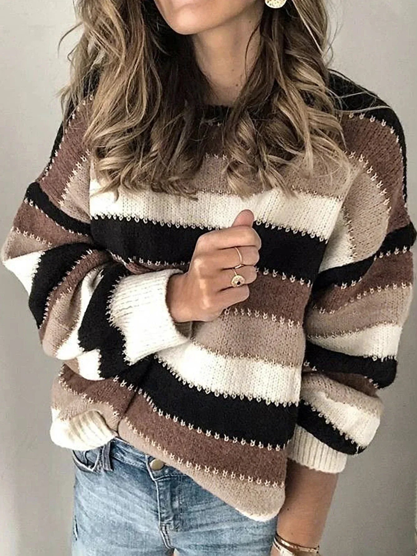 Camille - Block Design Knit Sweater