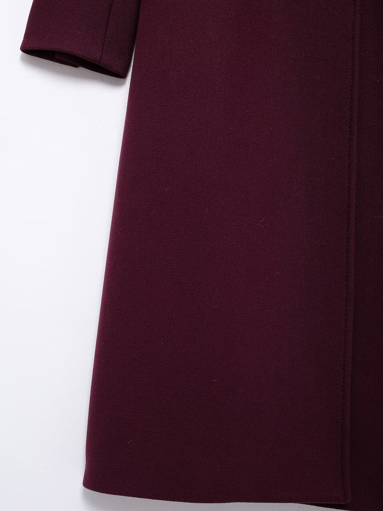 Freya - Women's Burgundy Double-Breasted Woolen Coat