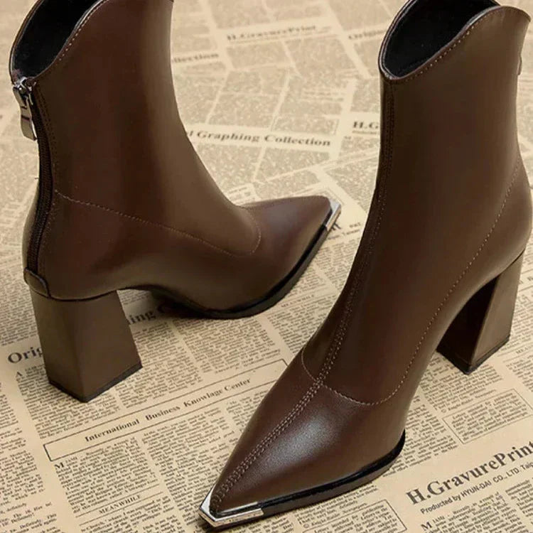 Carla - Sleek Pointed Toe Ankle Boots