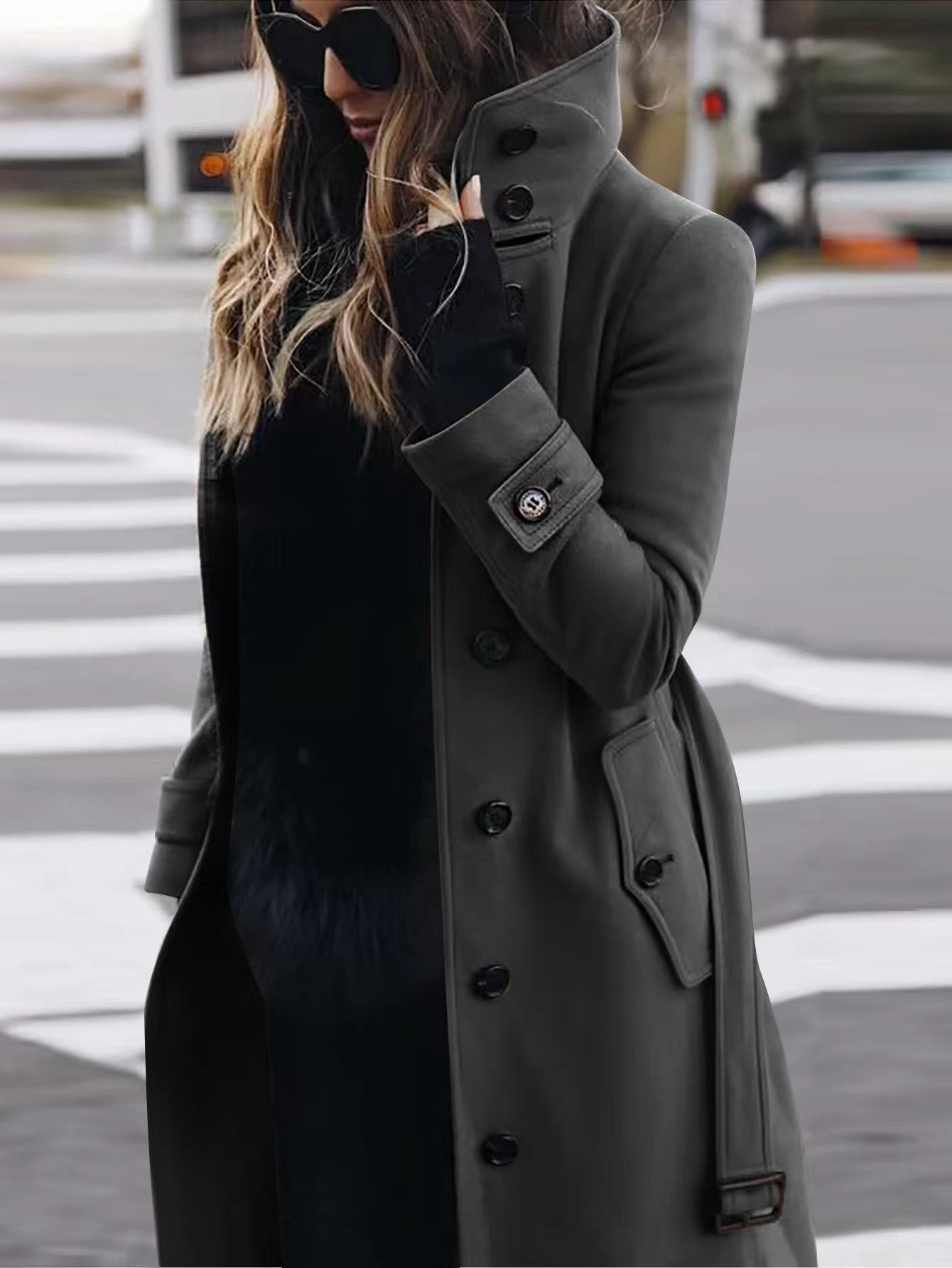 Bea - Women's Single-Breasted Long Coat