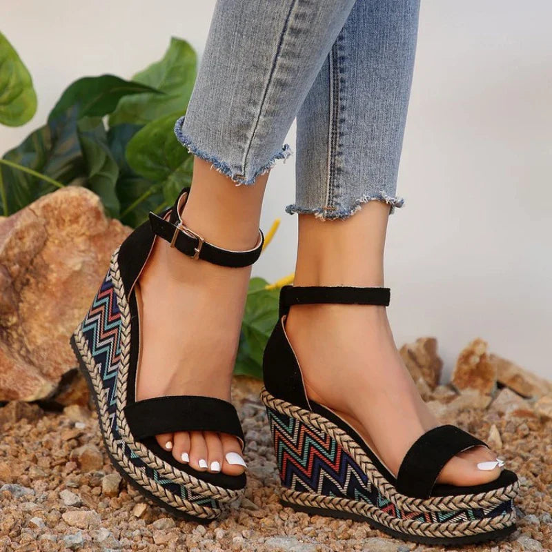 Ember - Boho Chic Wedge Sandals