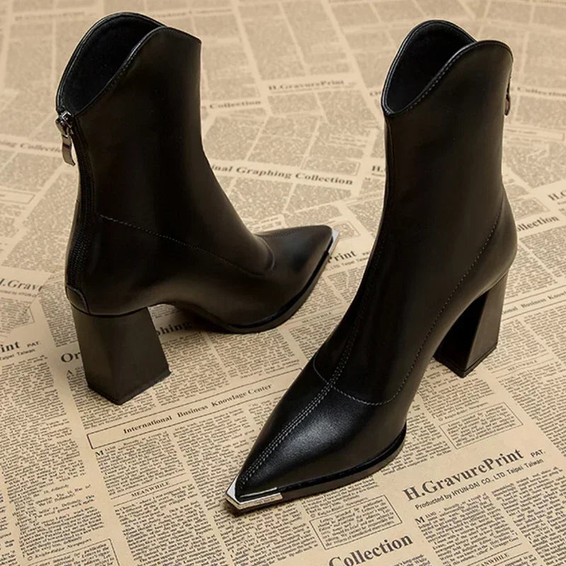 Carla - Sleek Pointed Toe Ankle Boots