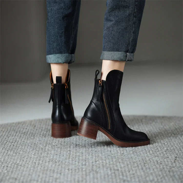 Bella - Leather Ankle Boots