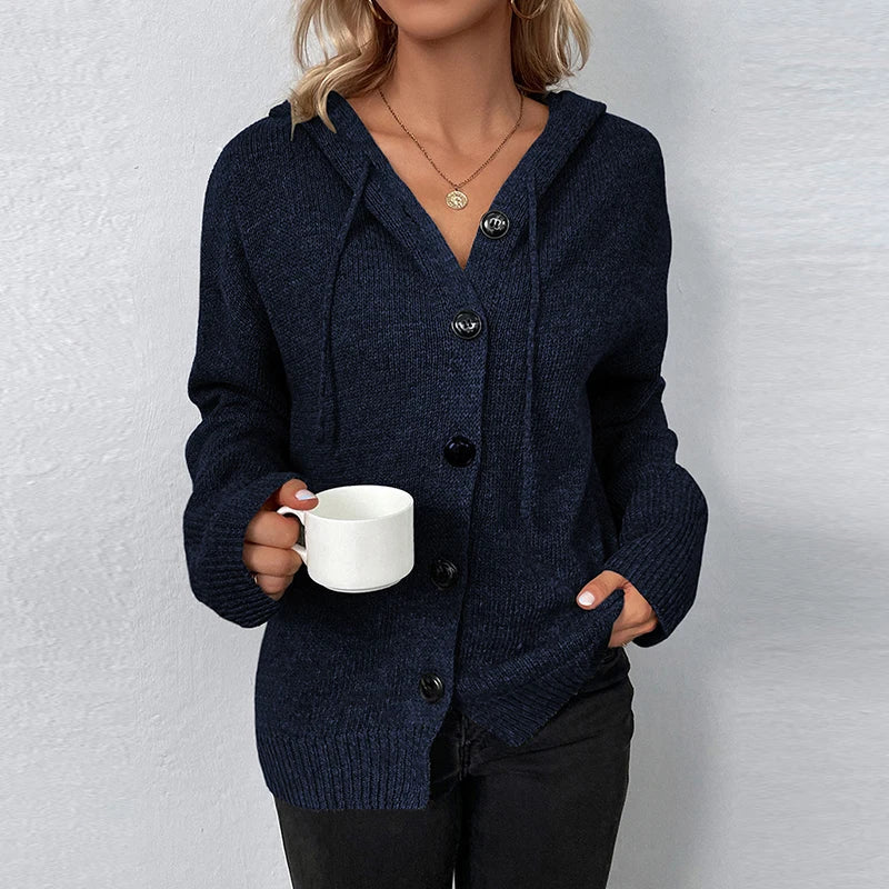 Vivian - Women's Relaxed Hooded Knit Cardigan