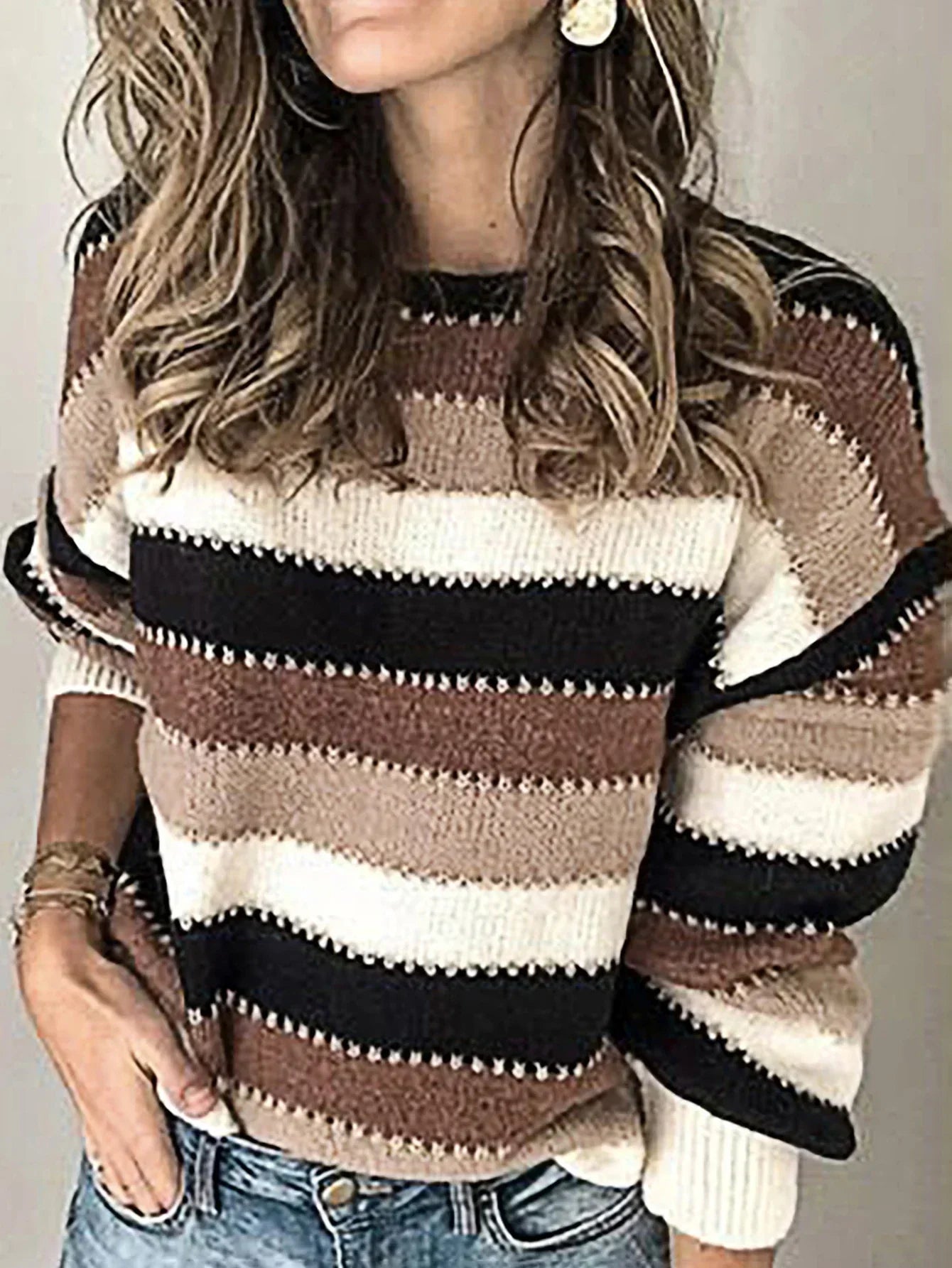 Camille - Block Design Knit Sweater