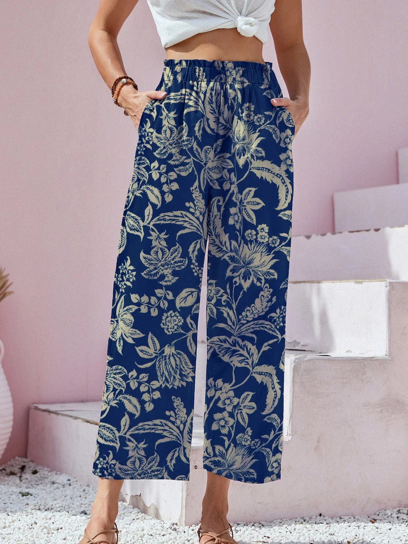 Milly - Chic Floral Wide-Leg Pants