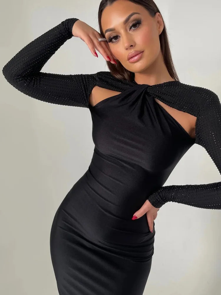 Lara - Elegant Long Sleeve Party Dress