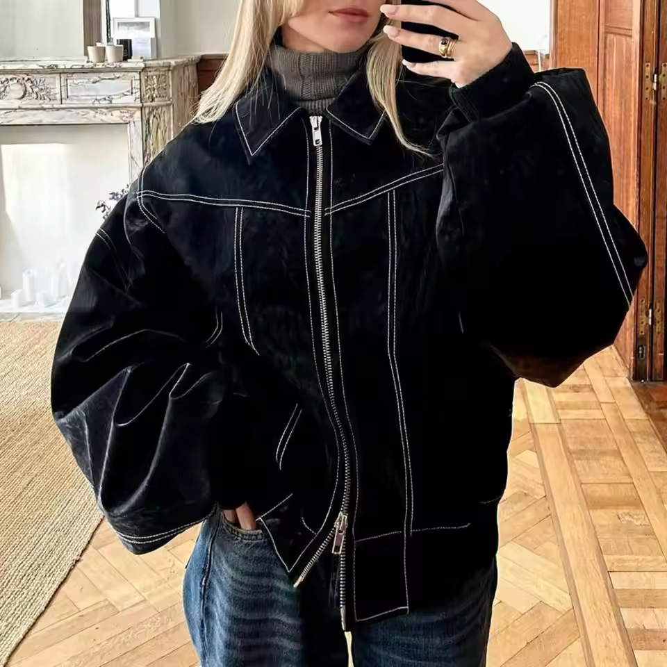Amari - Oversized Leather Jacket