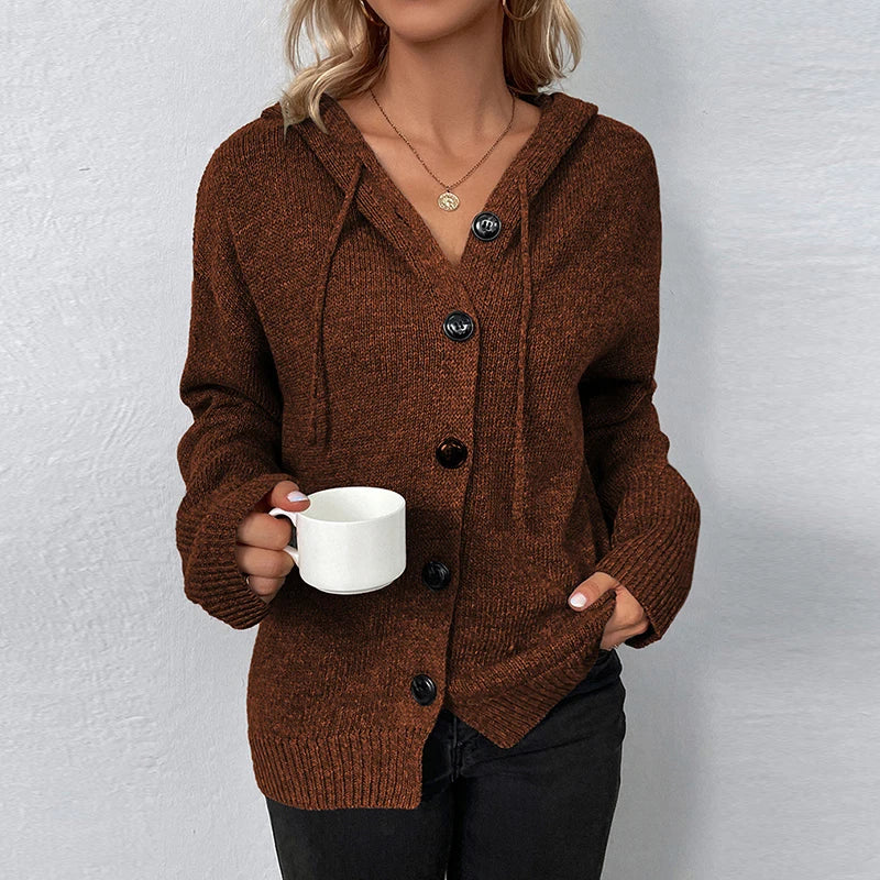 Vivian - Women's Relaxed Hooded Knit Cardigan