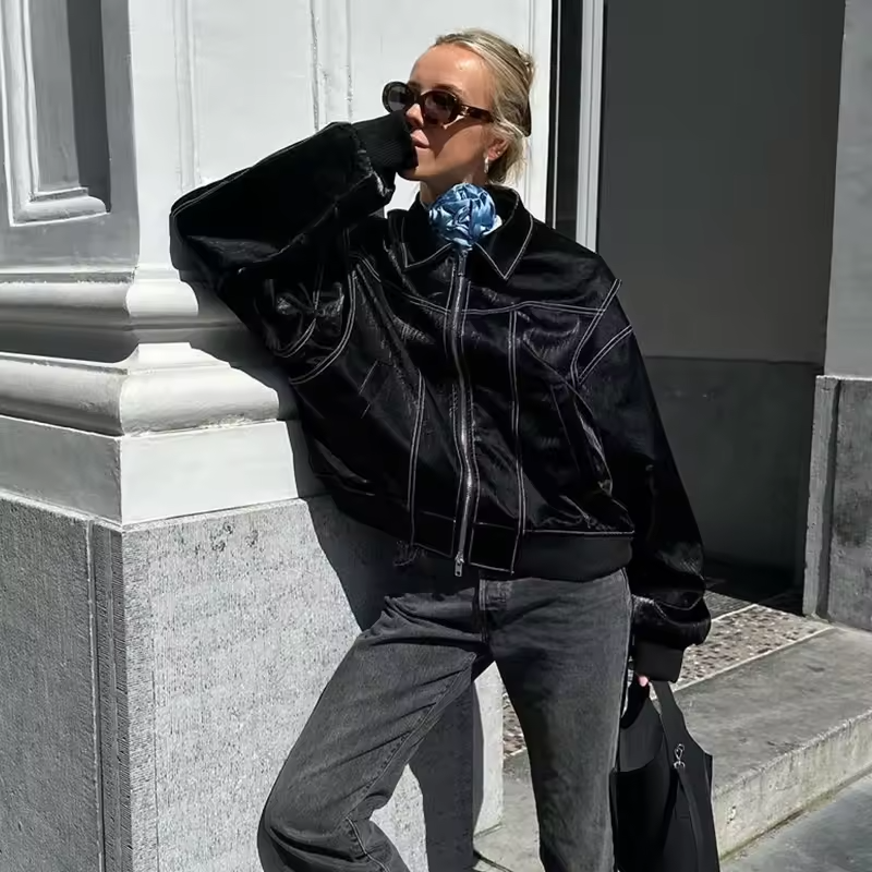 Amari - Oversized Leather Jacket