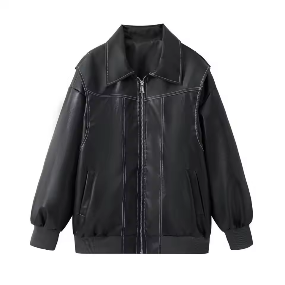Amari - Oversized Leather Jacket