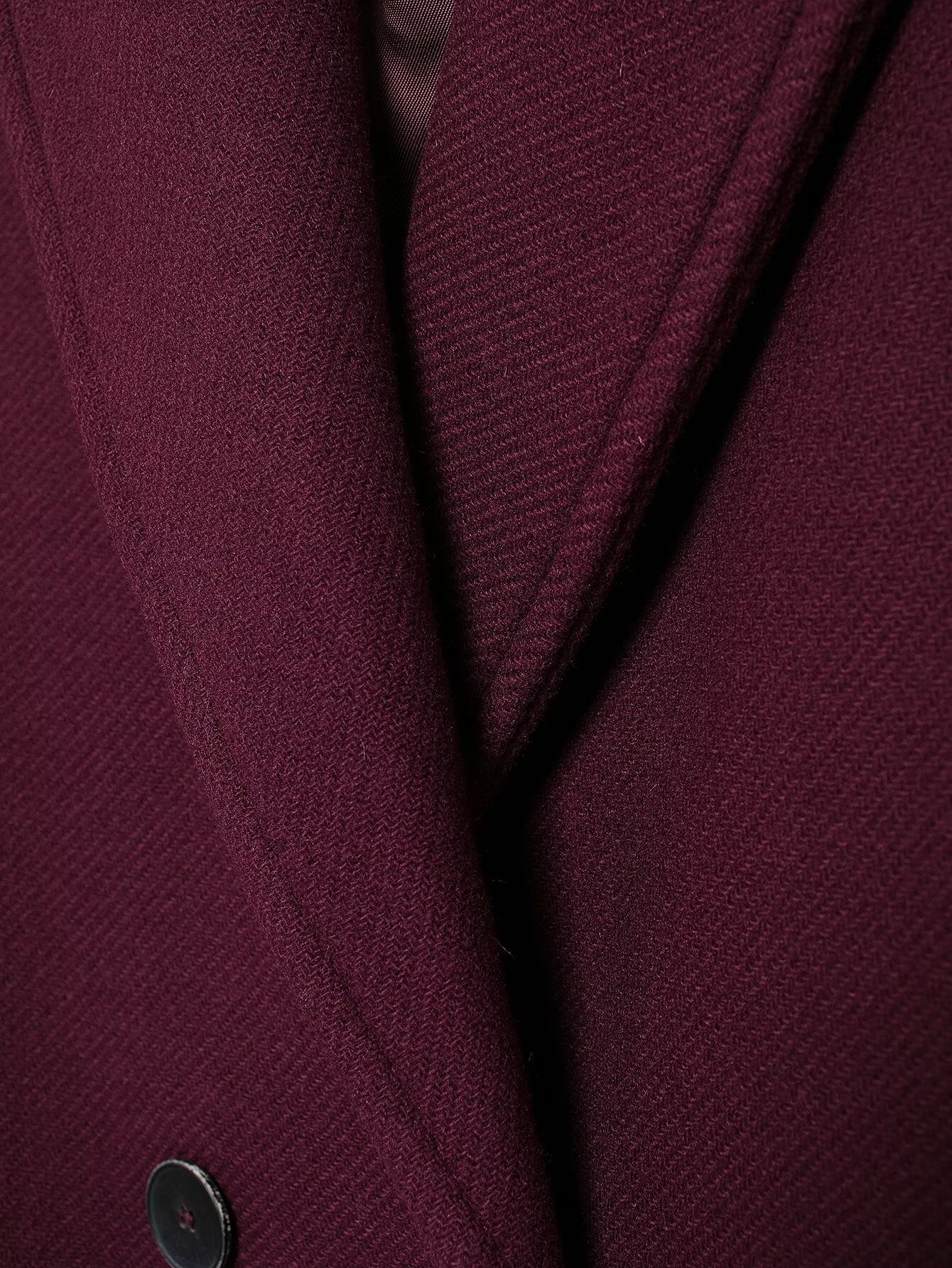 Freya - Women's Burgundy Double-Breasted Woolen Coat