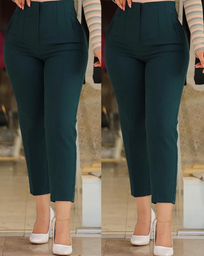 Gemma - High-Waist Casual Trousers