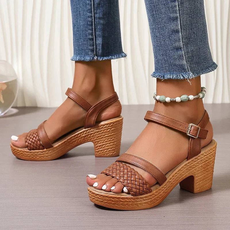 Sabine - Woven Platform Sandals