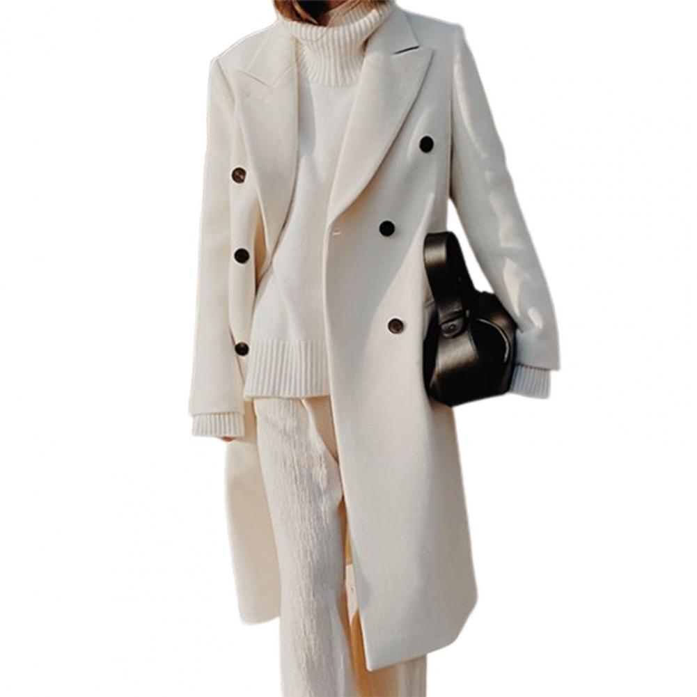 Elaire - Women's Double-Breasted Woolen Suit Coat