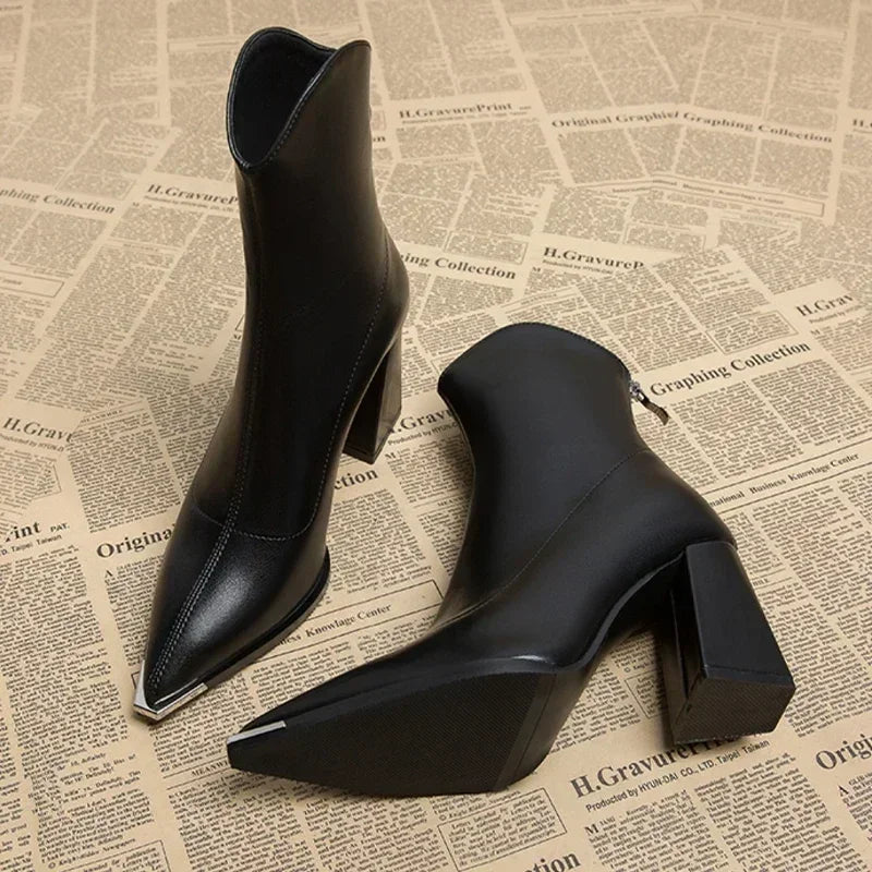 Carla - Sleek Pointed Toe Ankle Boots