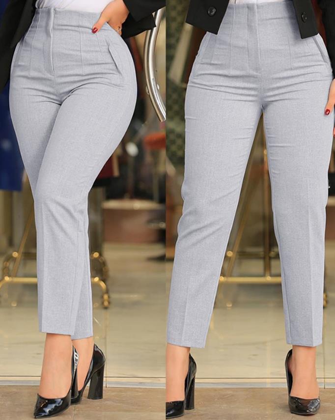 Gemma - High-Waist Casual Trousers