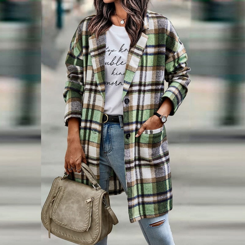 Jasmine - Stylish Checked Winter Coat for Women