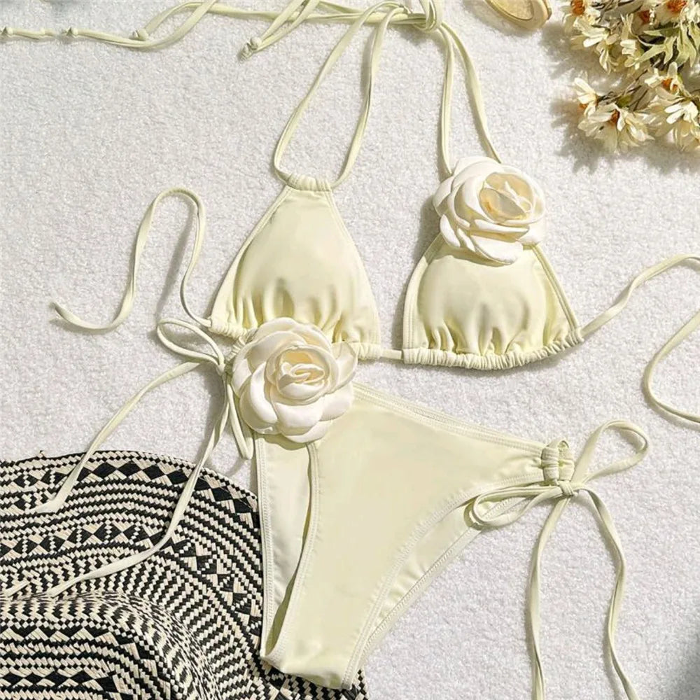 Venus - Floral Accent Bikini Set