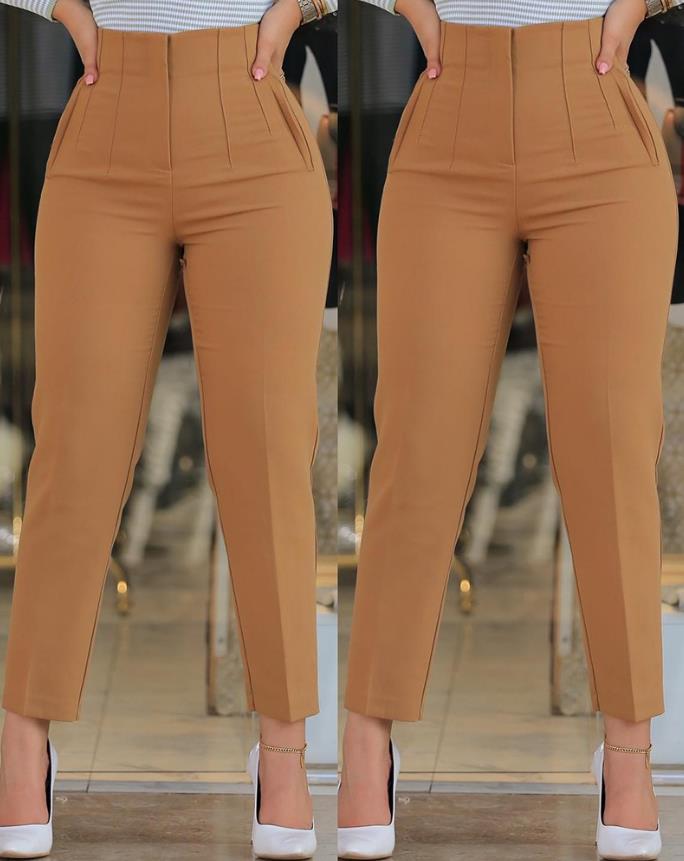 Gemma - High-Waist Casual Trousers