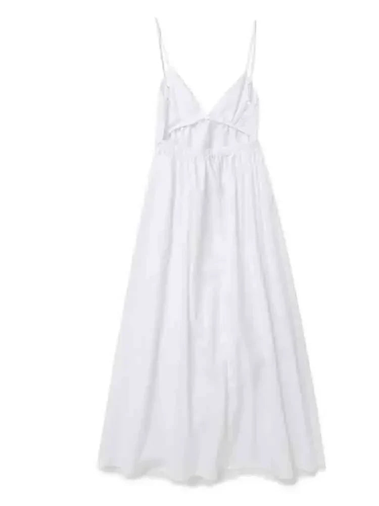 Idalia - Elegant White Midi Dress