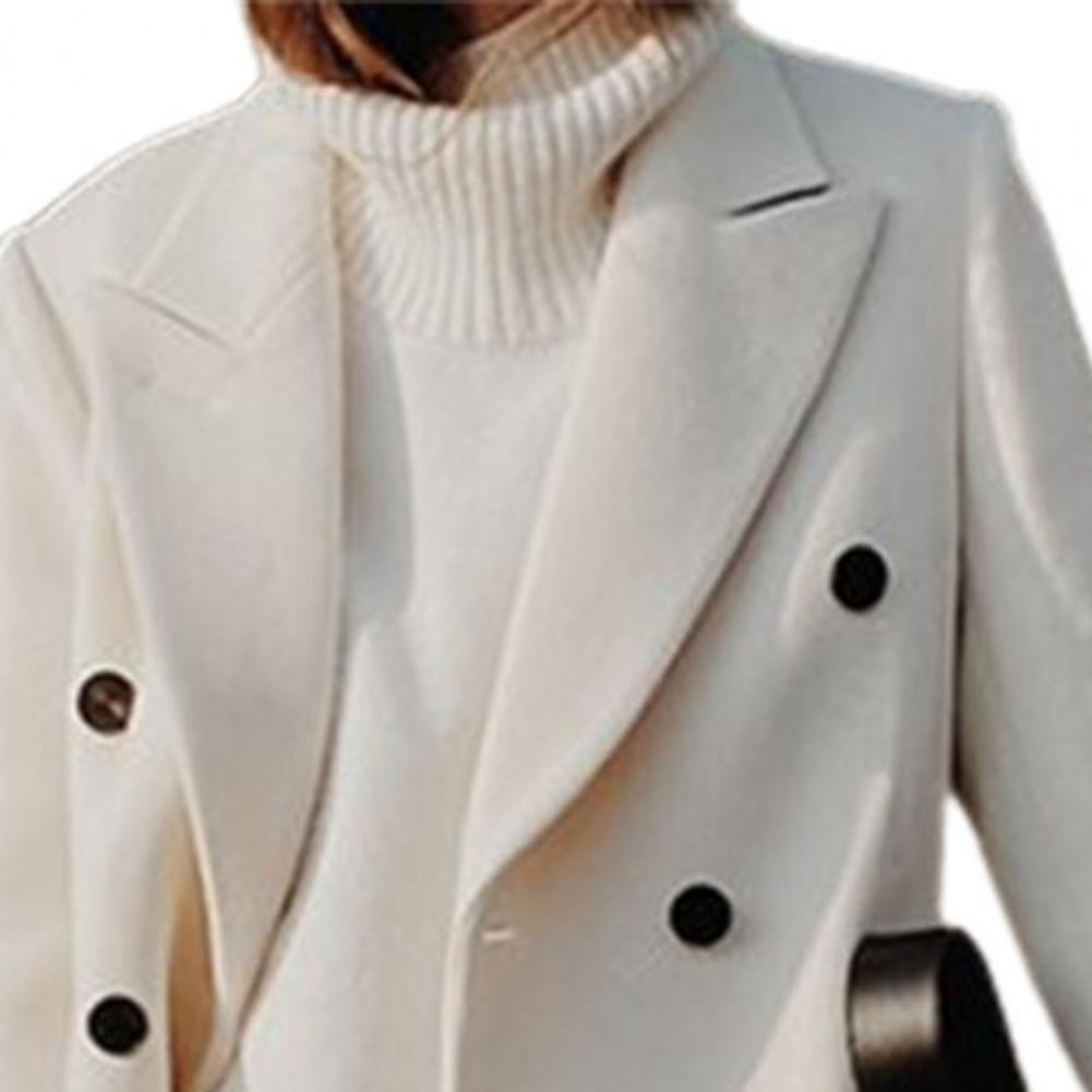Elaire - Women's Double-Breasted Woolen Suit Coat