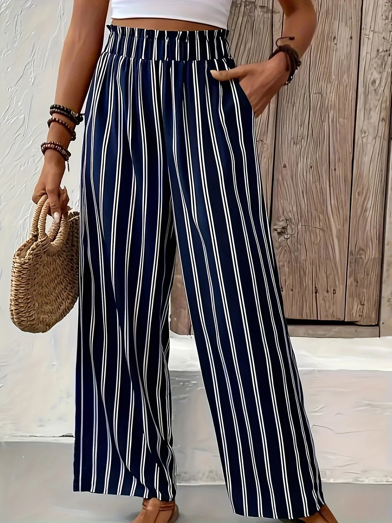 Quincy - Striped Wide-Leg Pants