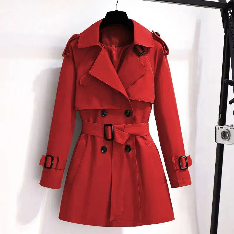 Katherine - Women's Double-Breasted Slim Trench Coat