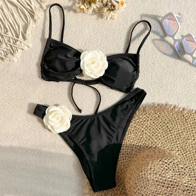 Venus - Floral Accent Bikini Set