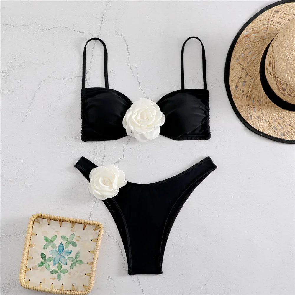 Venus - Floral Accent Bikini Set