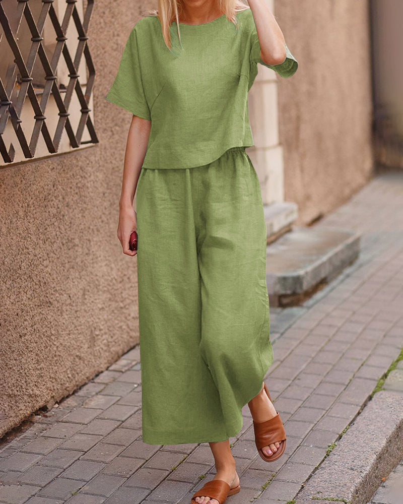 Alanna - Two-Piece Linen Set Relaxed Fit Comfortable and Chic