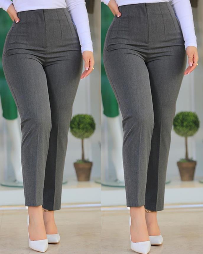 Gemma - High-Waist Casual Trousers