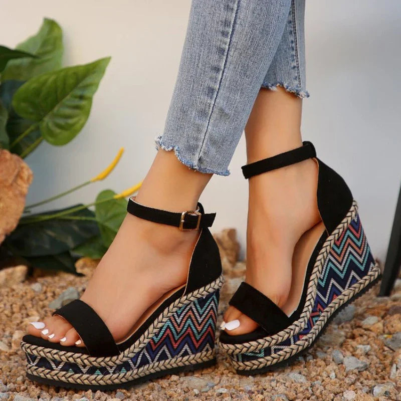 Ember - Boho Chic Wedge Sandals