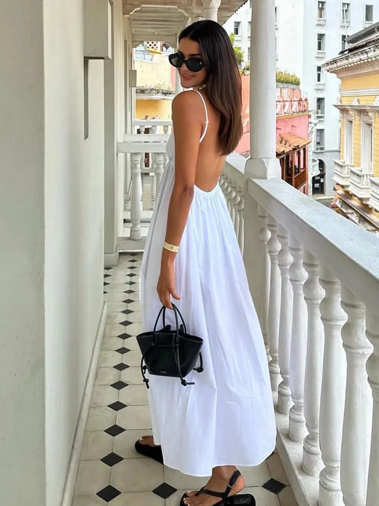 Idalia - Elegant White Midi Dress