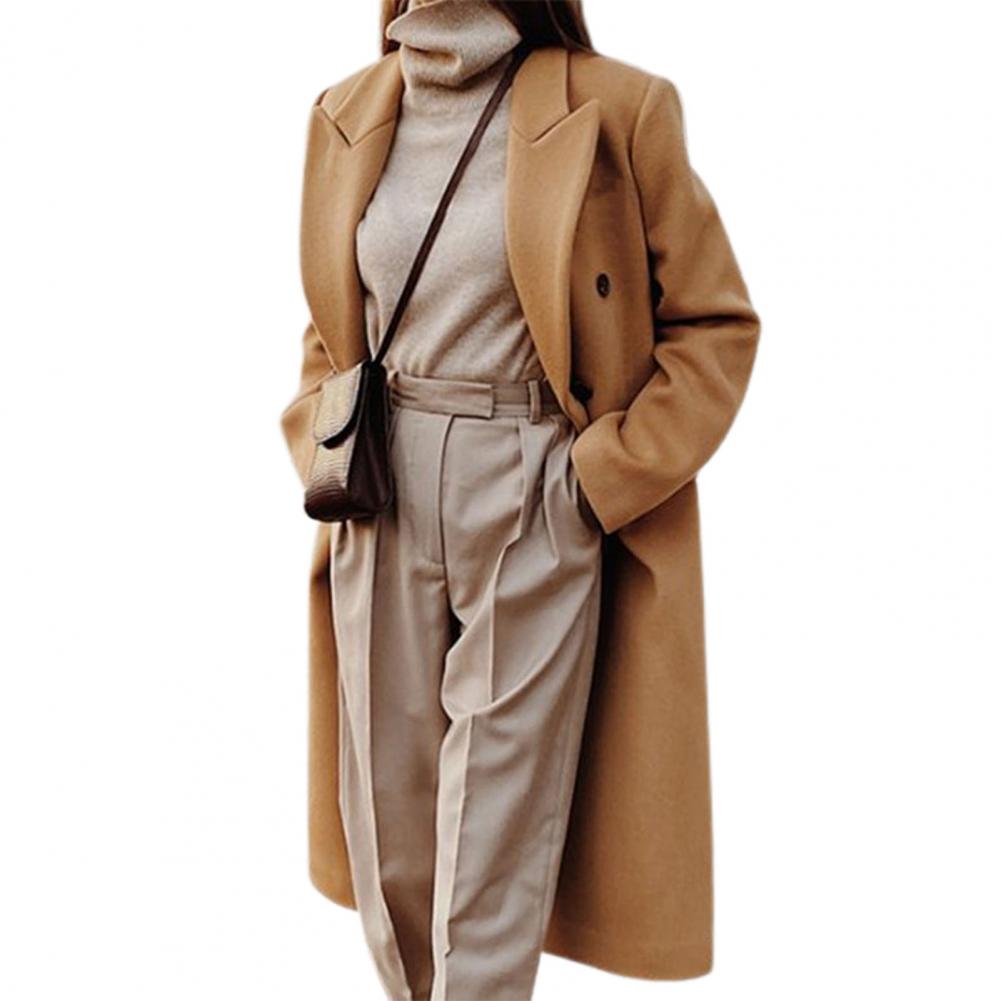 Elaire - Women's Double-Breasted Woolen Suit Coat